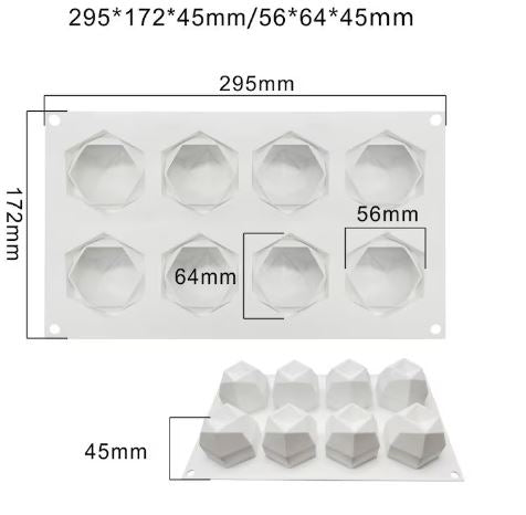 Silicone 8 Cavities Polygon Mold