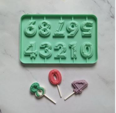 Silicon Number Lollipop Chocolate Mold