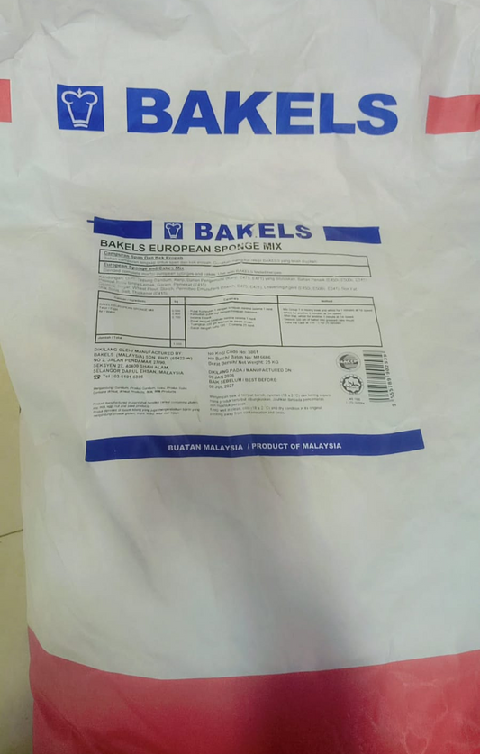Bakels Europen Chocolate Sponge Classical Cake Mix 25kg Bag