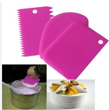 Icing Comb Spatula Colored 3pcs Set