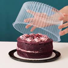 Black Disposable Transparent Cake Box 9' Height 6"