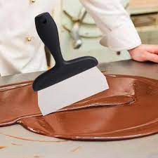 Chocolate Bench Scraper Black Long Handle Metal