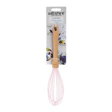 Wood Handle Silicon Whisk Size 9 "