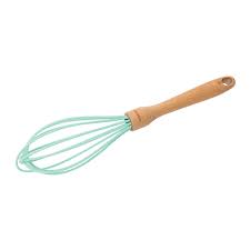 Wood Handle Silicon Whisk Size 9 "