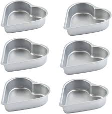 Aluminum Mini Heart Cake Pan 6pcs Size 3 × 3