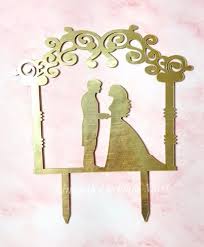 Acrylic Golden Frame Couple Cake topper