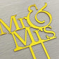 Acrylic Golden Mr and Mrs Cake Topper