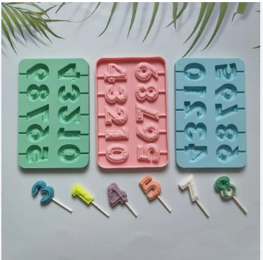 Silicon Number Lollipop Chocolate Mold