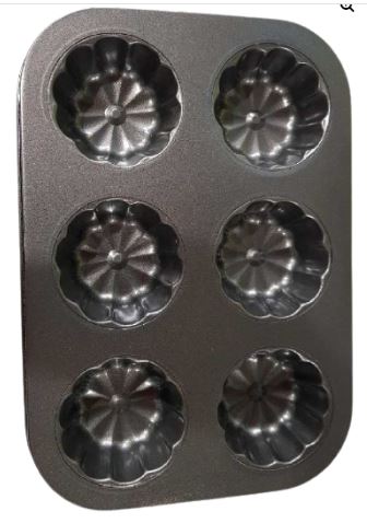 Non Stick Flower Cupcake Tray 6 Cavity