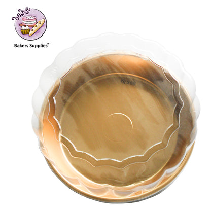 Golden Base Disposable Cake Clear Container