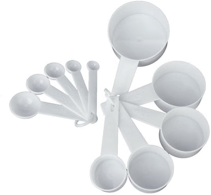 White Regular Measuring Cups & Spoons Set
