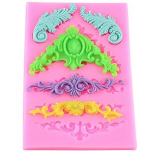 Damask Scroll Flourish Fondant Mold 4.9" x 3.3"