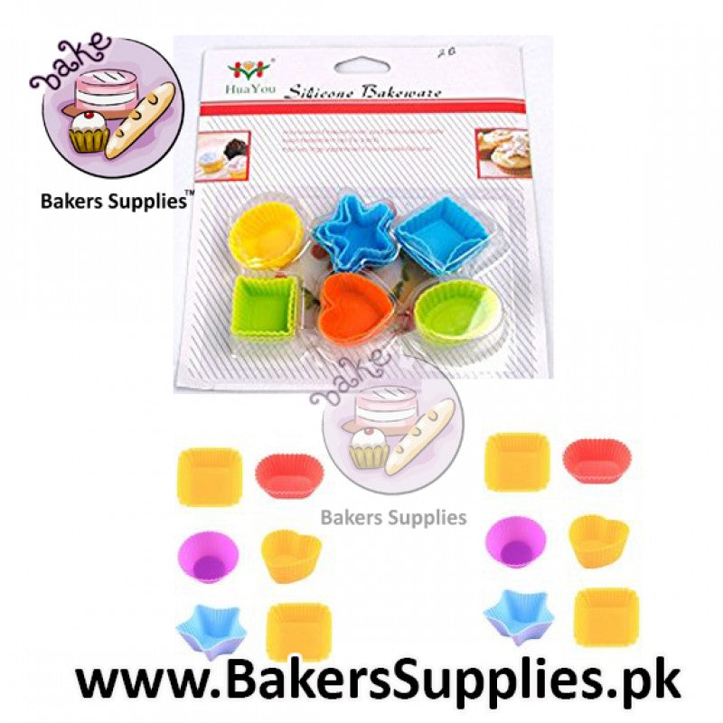 18pc Mini Silicon Cups Cupcake Molds Oven Proof