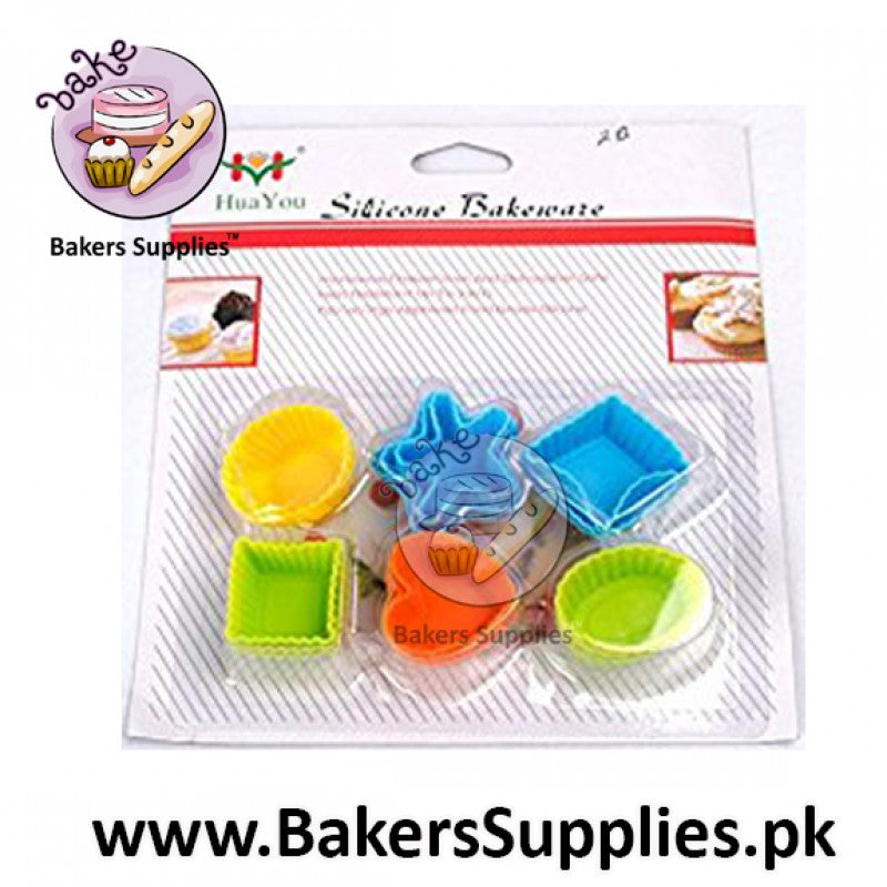 18pc Mini Silicon Cups Cupcake Molds Oven Proof
