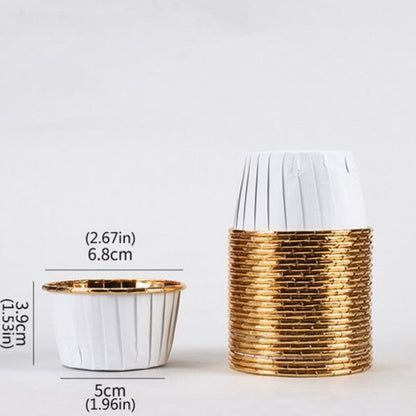 Golden Round Edge Cupcake Liner 50pcs