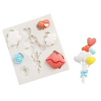 Party Balloon Love Heart Cloud Lip Flower Silicon Mold