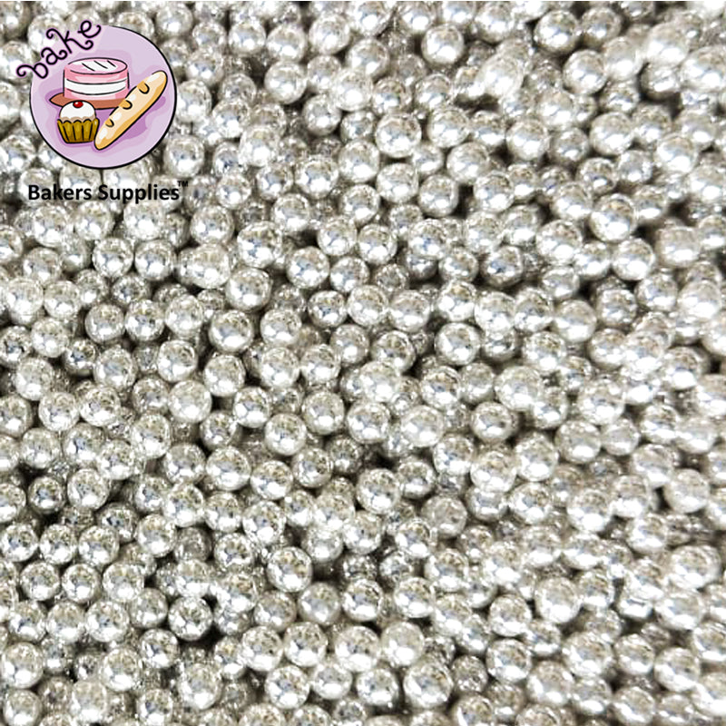 2.5mm Metallic Silver Balls Confetti Sprinkles