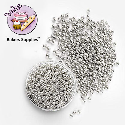 2.5mm Metallic Silver Balls Confetti Sprinkles