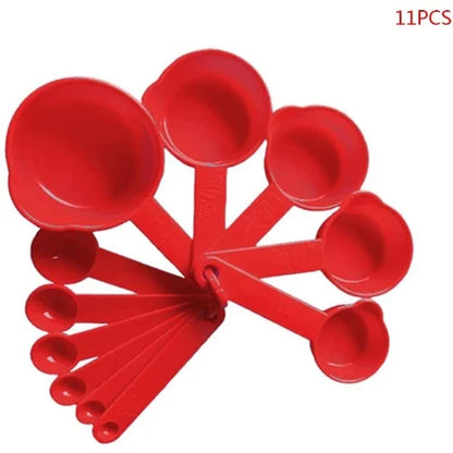 11pcs Red Measuring Cups & Spoon Set