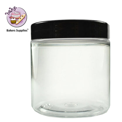 Black Lid Plastic PET JAR