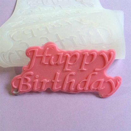 SILICONE 5 HAPPY BIRTHDAY LOGO CHOCOLATE MOLD SIZE 8.75 X 4 INCH