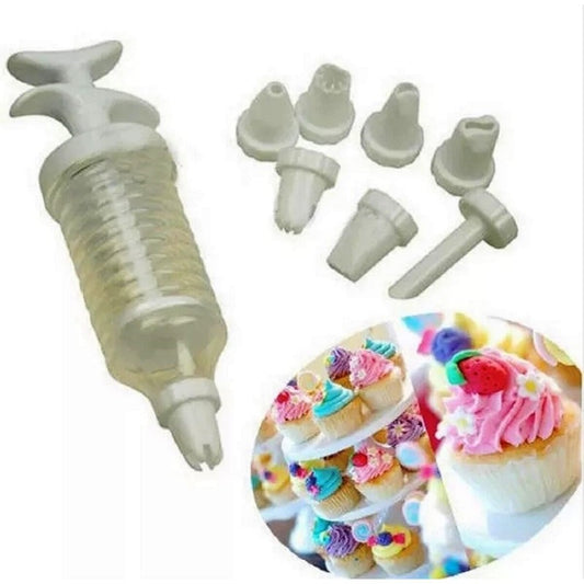 Icing Piping Gun For Cake Decoration With 8 Nozzle Tip Set