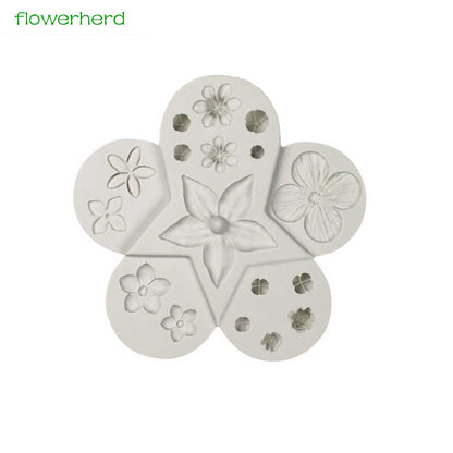 Silicon Penta Flowers Fondant Mold