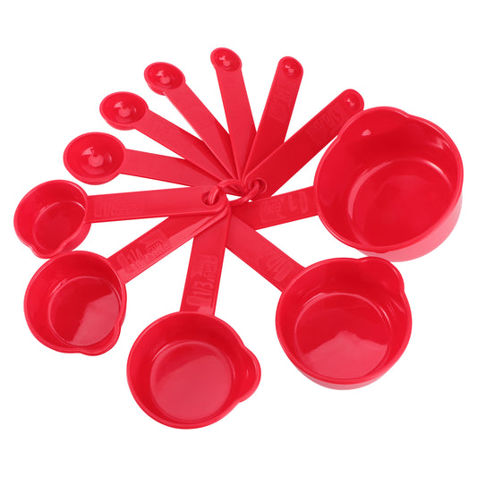 11pcs Red Measuring Cups & Spoon Set