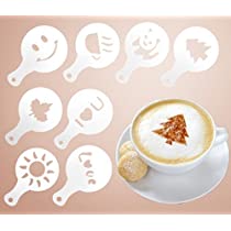 Cup Cake Coffee Stencils Pack Blue Red 12 Pcs