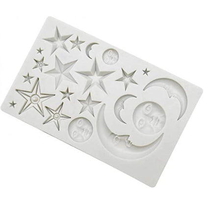 SILICON MOONS AND STAR FONDANT MOLD