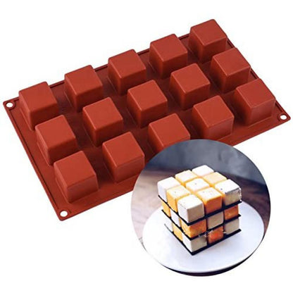 15 CAVITY SQUARE CUBE SILICON MOLD TRAY
