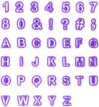 Card Alphabet and Number Cutter Set Plastic 1" 40pcs