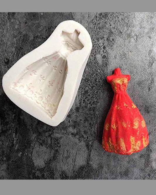 Silicon Wedding Dress Fondant Mold Size 7x4cm