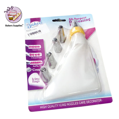 5 Nozzles with Piping Bag Set