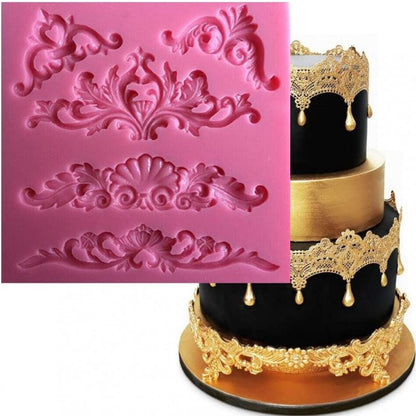 SILICONE AYANA SCROLLWORK FONDANT MOLD