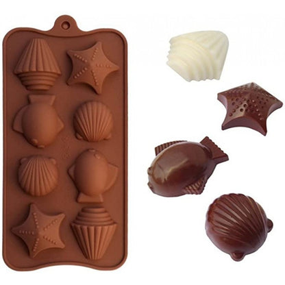 SEA SHELL STAR FISH SILICON CHOCOLATE MOLD