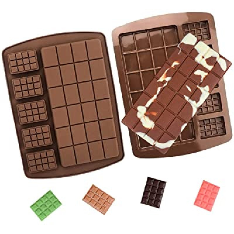 SILICONE 2 IN 1 BREAK-APART CHOCOLATE BAR MOLD SIZE 5.5 INCH X 7.5 INCH