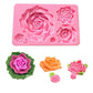 Silicon Giant Multi Rose Fondant Mold Size 13x8cm