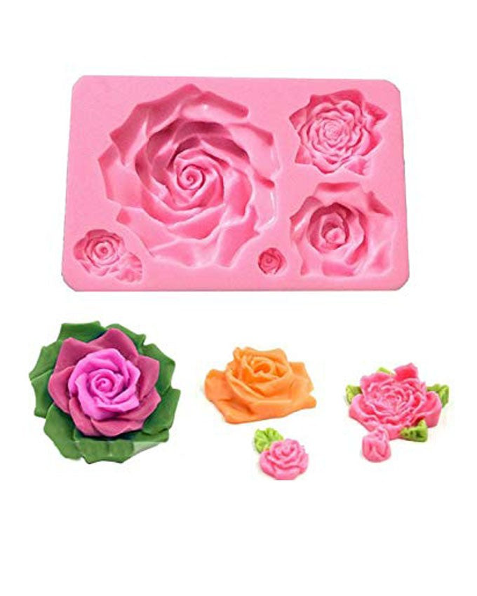 Silicon Giant Multi Rose Fondant Mold Size 13x8cm