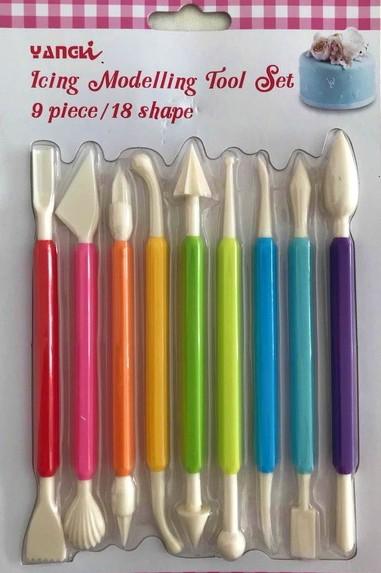 Fondant Tool Set 9 Pcs Multi Color