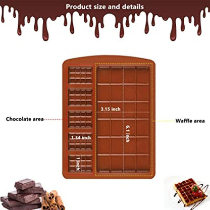 SILICONE 2 IN 1 BREAK-APART CHOCOLATE BAR MOLD SIZE 5.5 INCH X 7.5 INCH