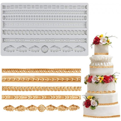 SILICON VINTAGE ROPE RELIEF FONDANT MOLD