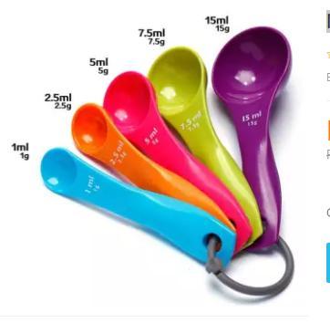 Multi Color Measuring Spoons 5pcs set