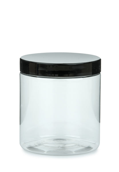 Black Lid Plastic PET JAR