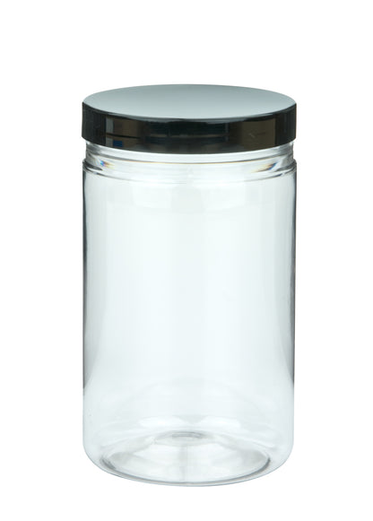 Black Lid Plastic PET JAR
