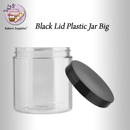 Black Lid Plastic PET JAR