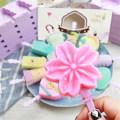 SILICON POPSICLE MOLD WITH 50 POPSICLE STICKS