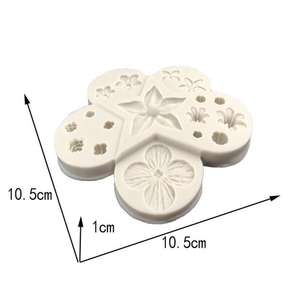 Silicon Penta Flowers Fondant Mold