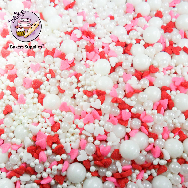 Candy Pop White Pearl Hearts