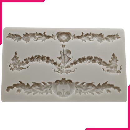 Silicon Baroque Border 3pcs Fondant Mold